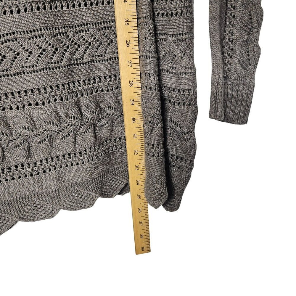 Sundance Womens Cable Open Knit Brown Sweater Dress Silk Blend Unlined M - Picture 9 of 10